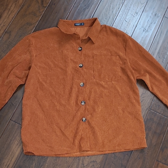 SHEIN Rust Corduroy Lightweight Shacket size 2X - Picture 1 of 5